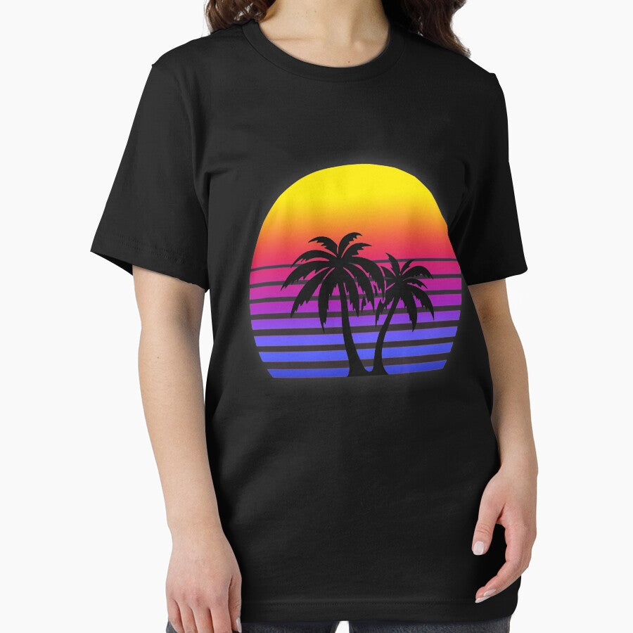 Synthwave Sun Palm Trees by christopper