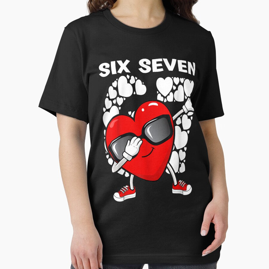 Valentines Day Boys Kids Girls Hearts Dabbing six Seven 67 by MatherFisher