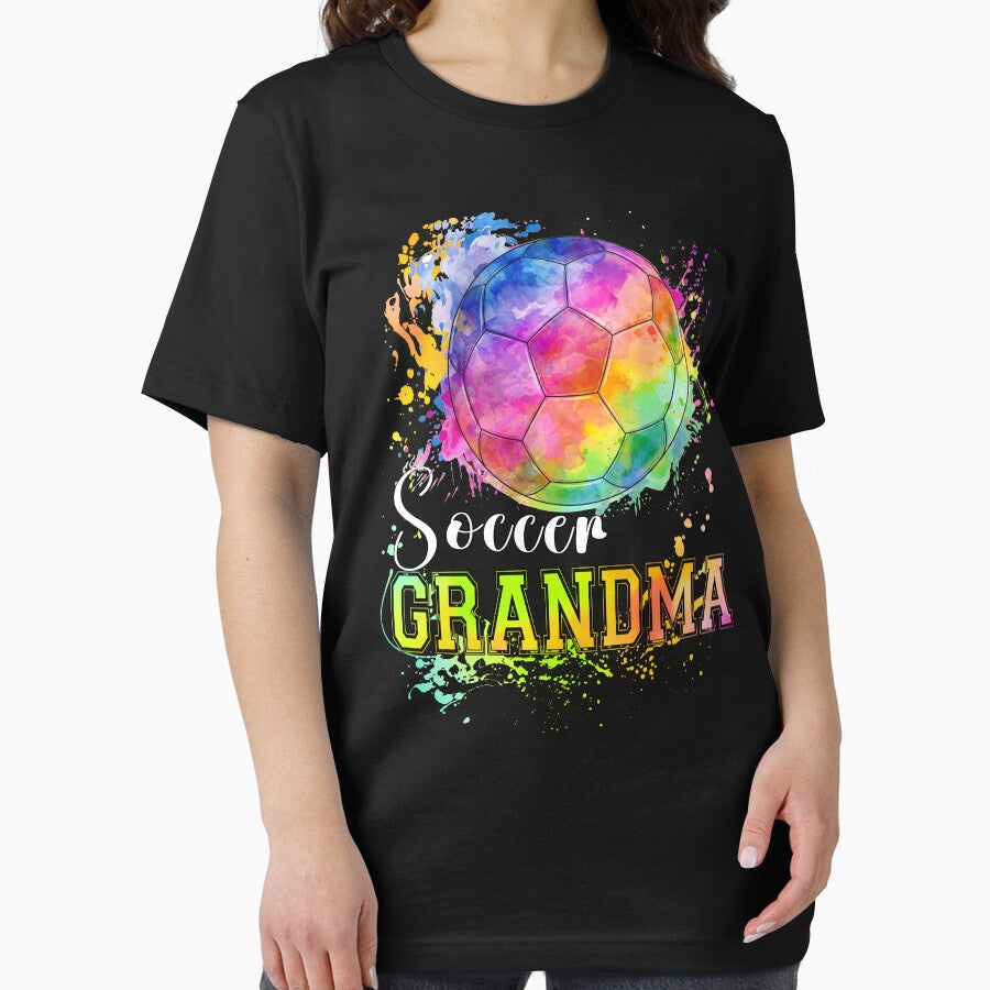 Rainbow Watercolor Soccer Grandma Tee by LarryMBrown