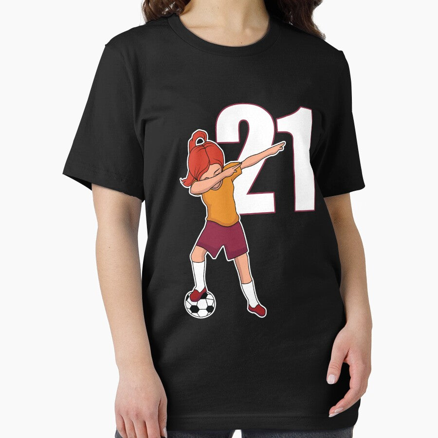 Awesome Soccer Player Girl Number 21 Soccer Athlete Women Athletic Sports Team by VollLaser