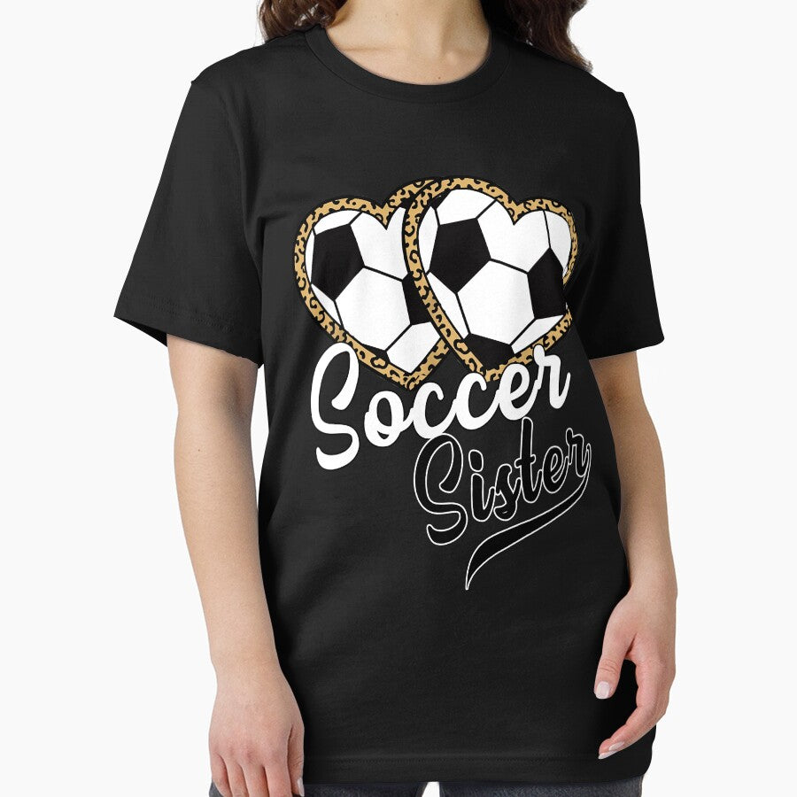 Leopard Soccer Sister Heart Shirt by LarryMBrown