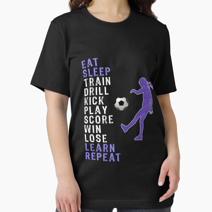 Funny Girls Soccer & Football Gift Design Eat Sleep Soccer Repeat by LGamble12345