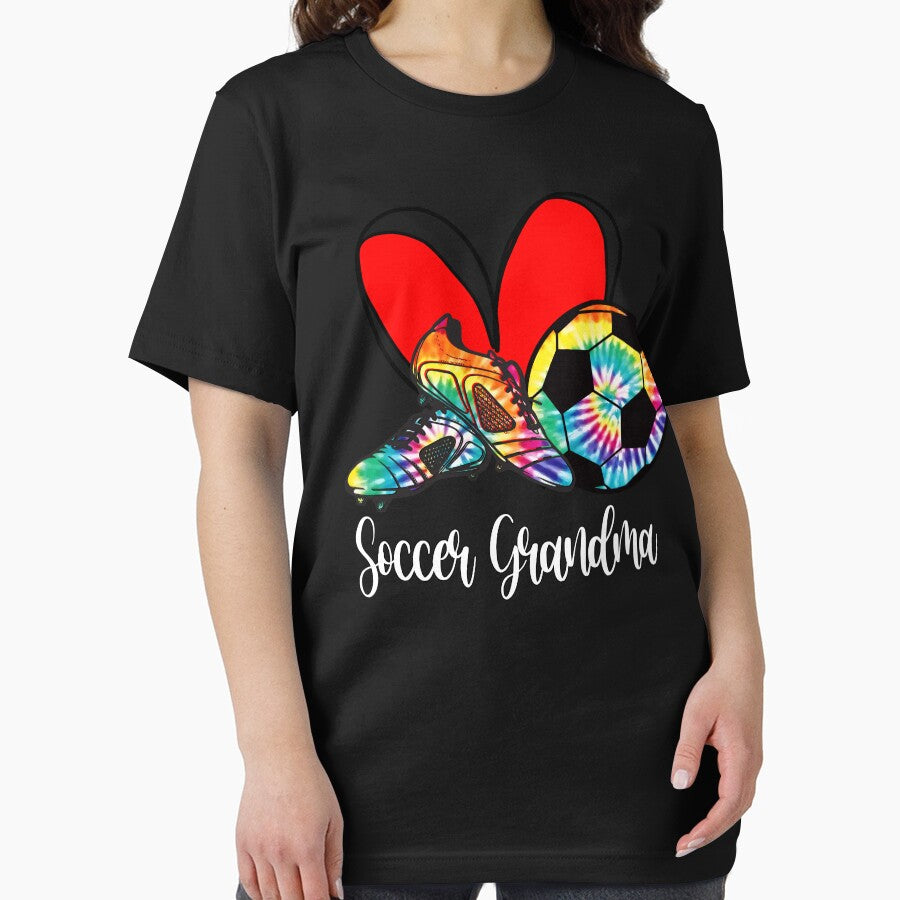 Tie Dye Soccer Grandma Bow Tee by LarryMBrown