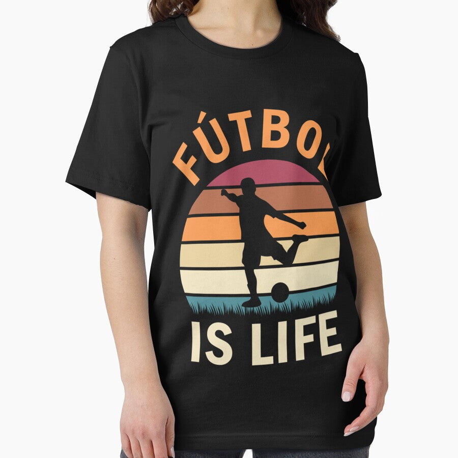 Fútbol Is Life Football and Soccer Lover Vintage Retro Sunset Essential by ElgaAmato