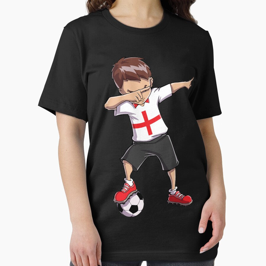 Dabbing Soccer T shirt for Boys England English Football Gifts by LiqueGifts