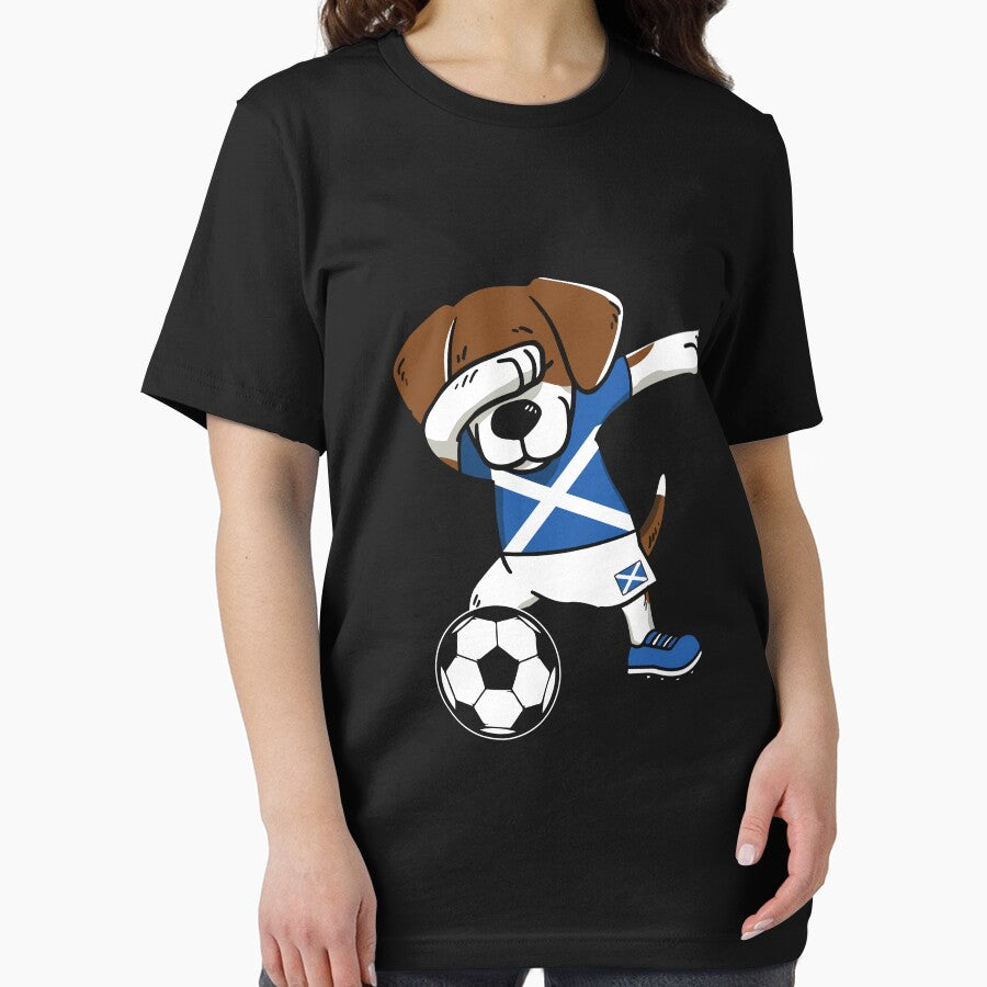 Dabbing Dog Scottish Flag Gift Scotland Football by Lenny Stahl