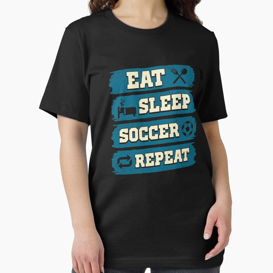 Eat sleep soccer repeat - soccer lover by Captain Mood