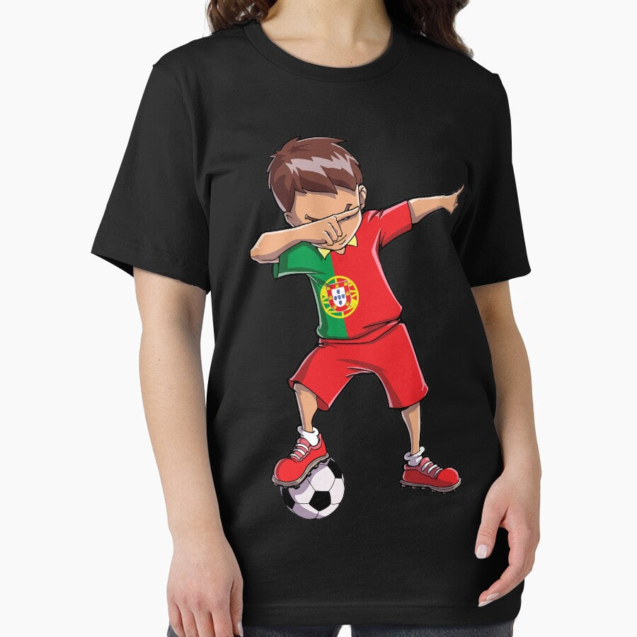Dabbing Soccer T shirt for Boys Portugal Portuguese Football by LiqueGifts