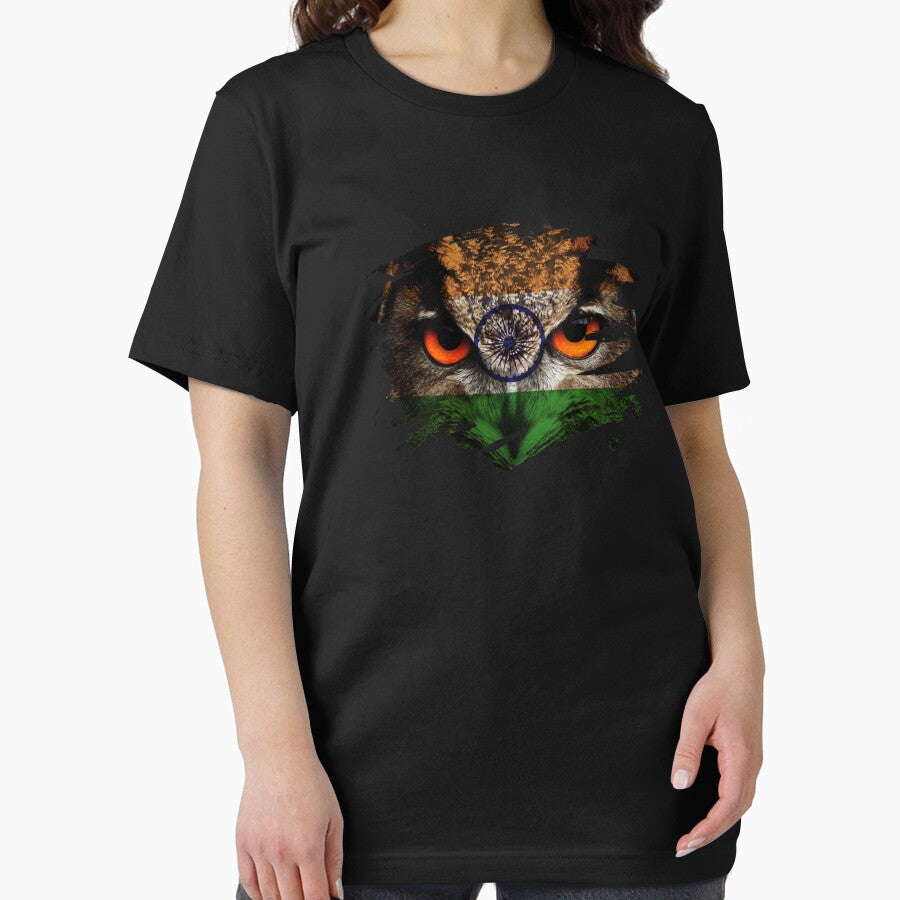 India Flag and Menacing Owl by ockshirts