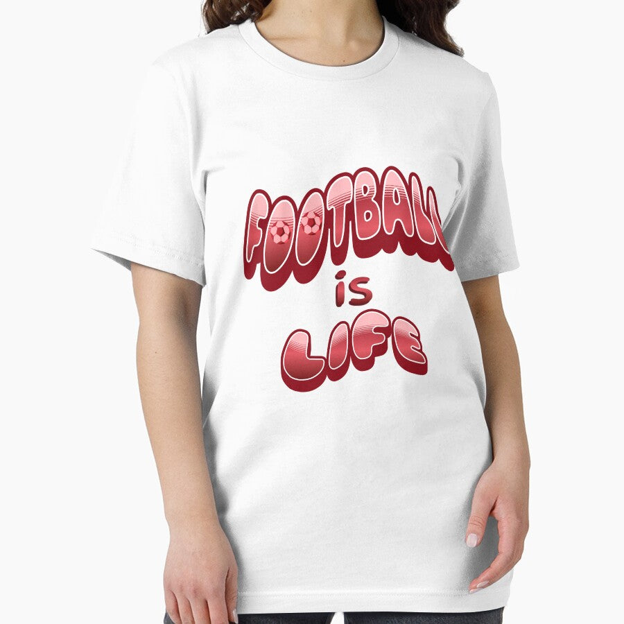 Football is Life Classic Retro T-Shirt (red graphic) by dave-elf
