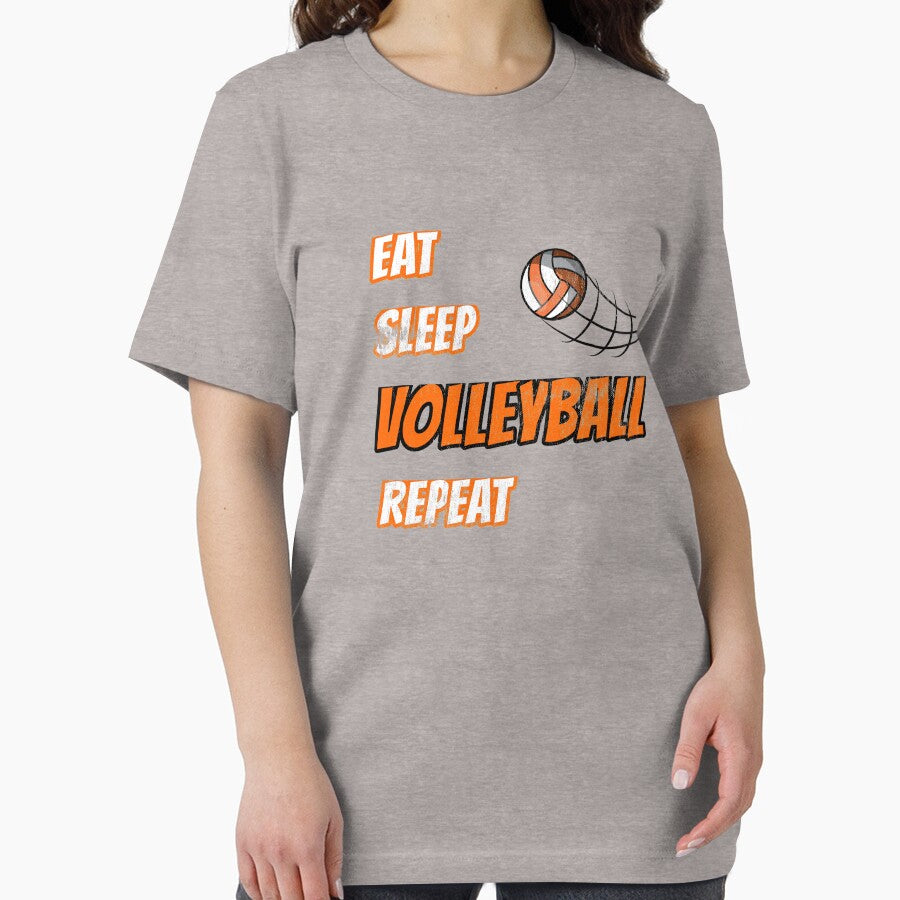 Eat Sleep Volleyball Repeat Sport Fan Gift T-Shirt by Klimentina