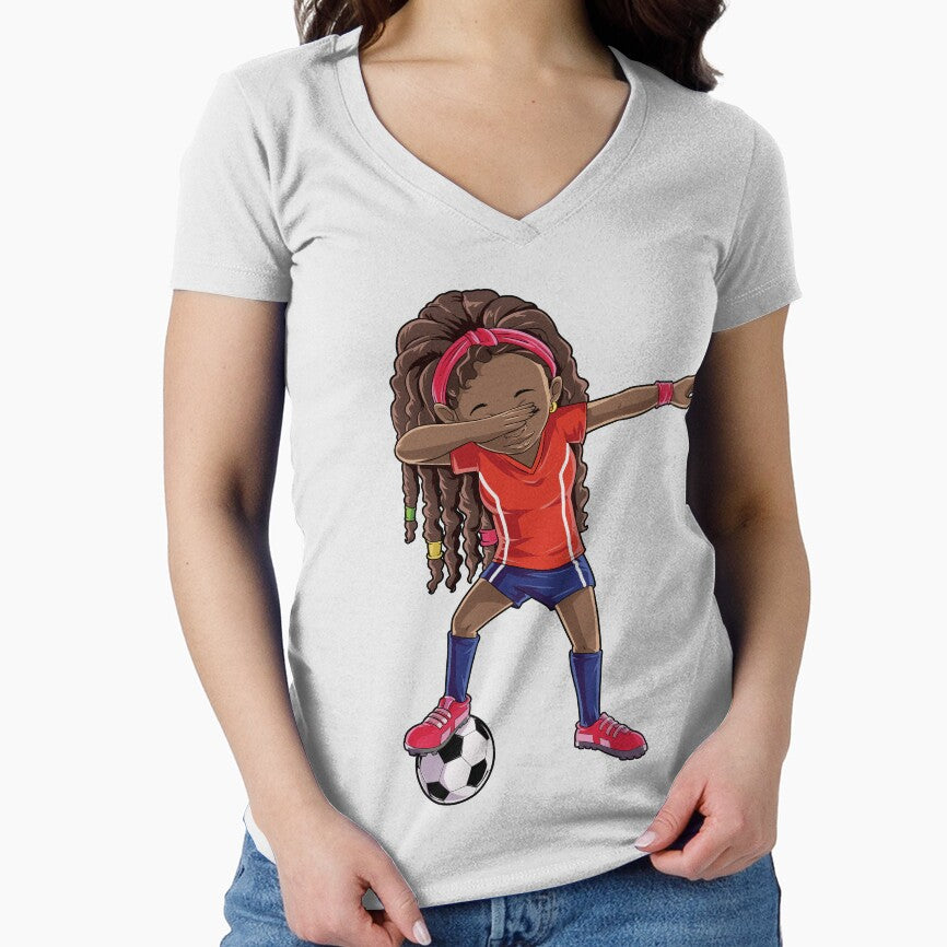Soccer Dabbing Girl Dab Dance T shirt Funny Football Tee by LiqueGifts