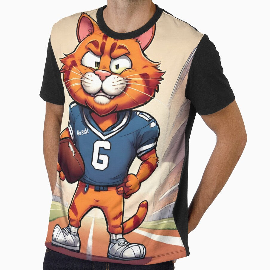 Ginger cat in a soccer player outfit, Fan art Garfield by SweetRossel