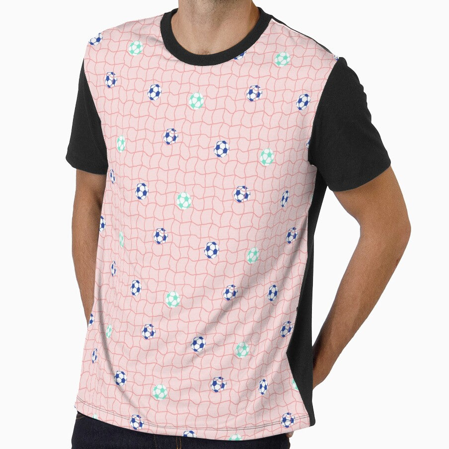Pink soccer pattern by Caroline D