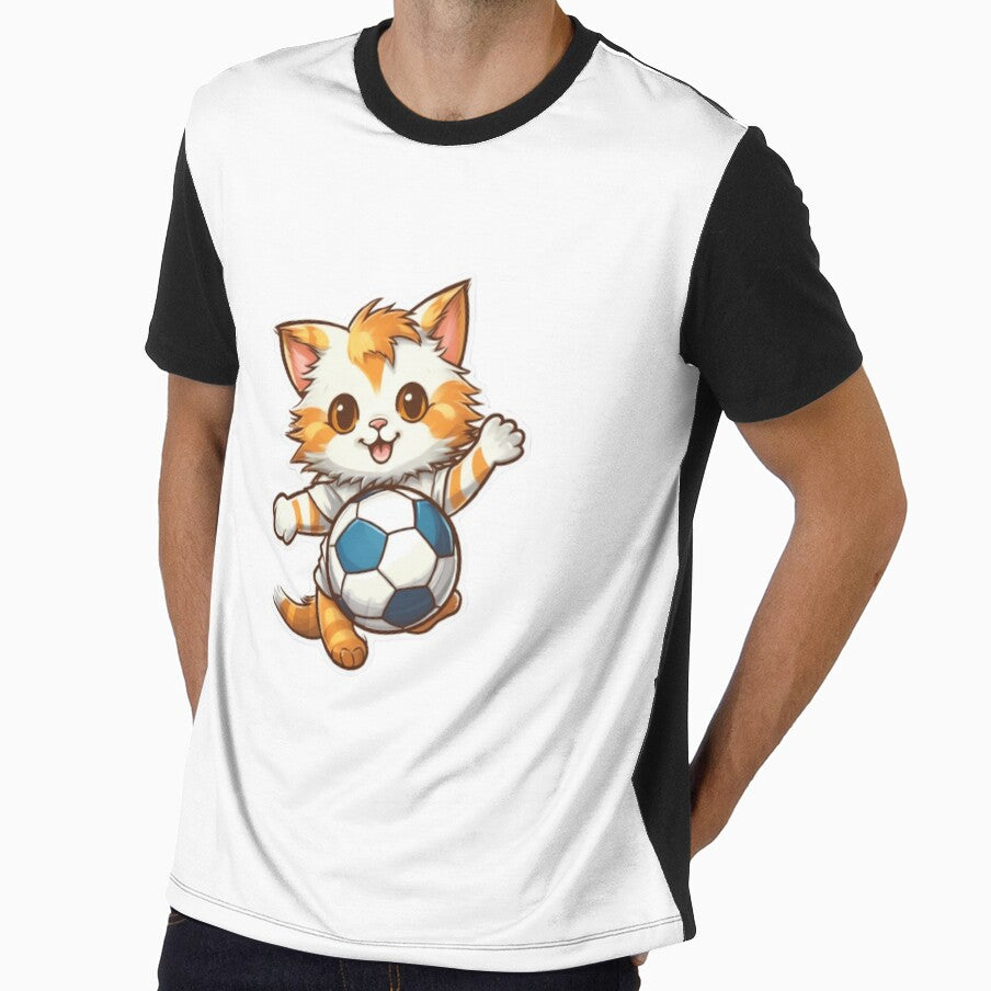 Cat Playing Football Cute by TekunawArt