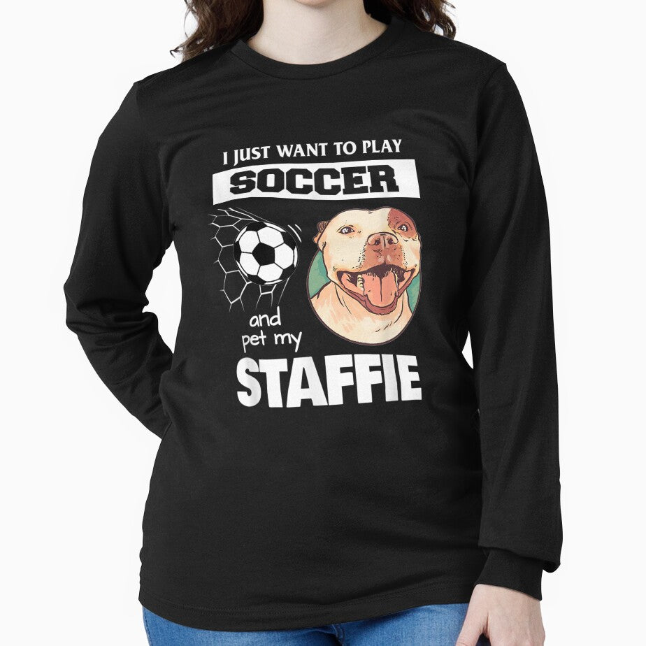 I Just Want To Play Soccer Staffordshire Bull Terrier Dog by beatabea