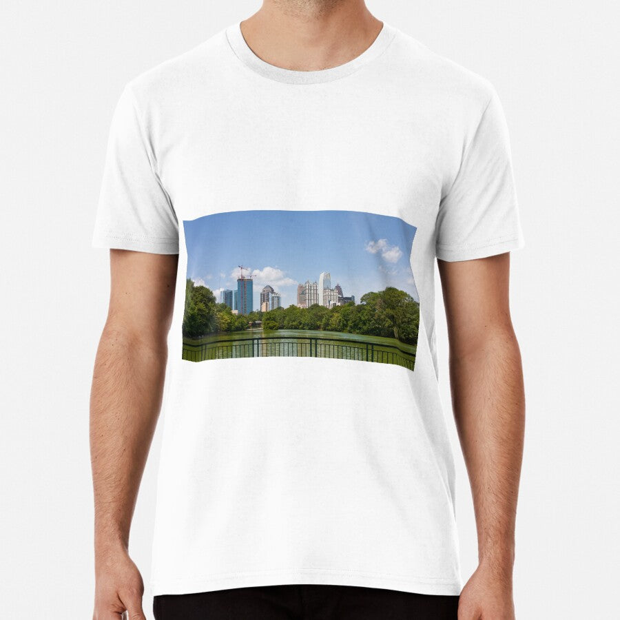 Atlanta Skyline Past Patio on Lake Premium T-Shirt Hoodie, Sweatshirt | CoreVibeTees.com