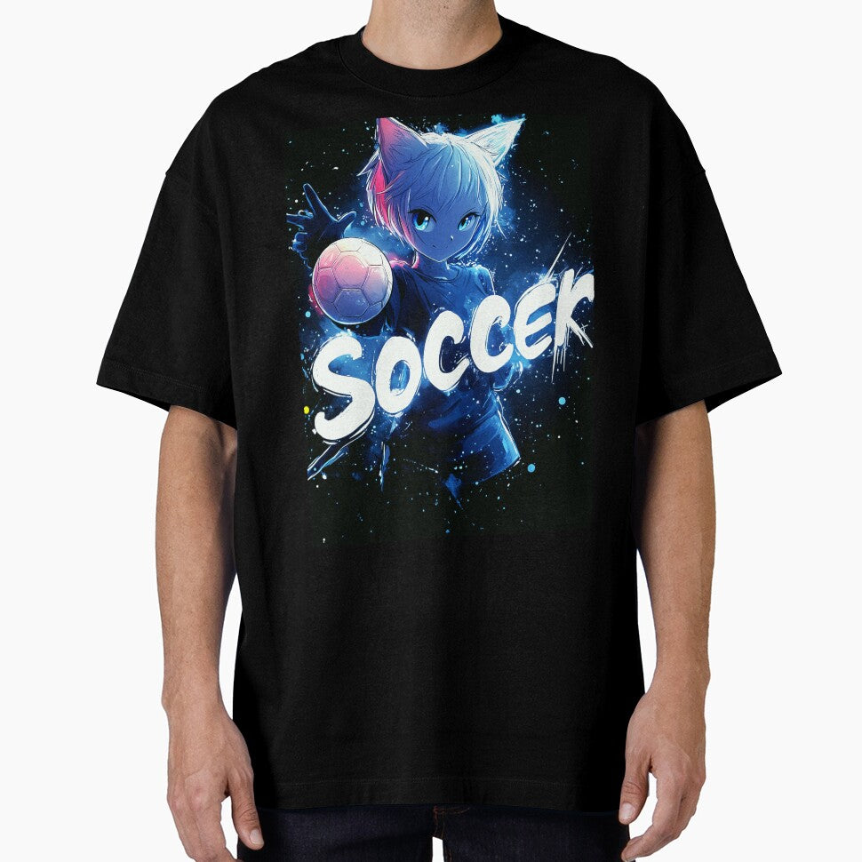 Soccer Anime Cat Boy Graffiti Art by Gaming x Sports