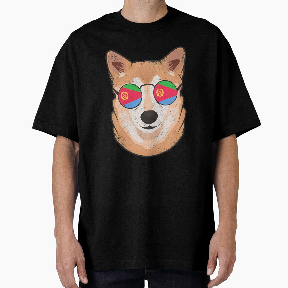 Vintage Patriotic Shiba Inu Eritrean Flag by feether-store