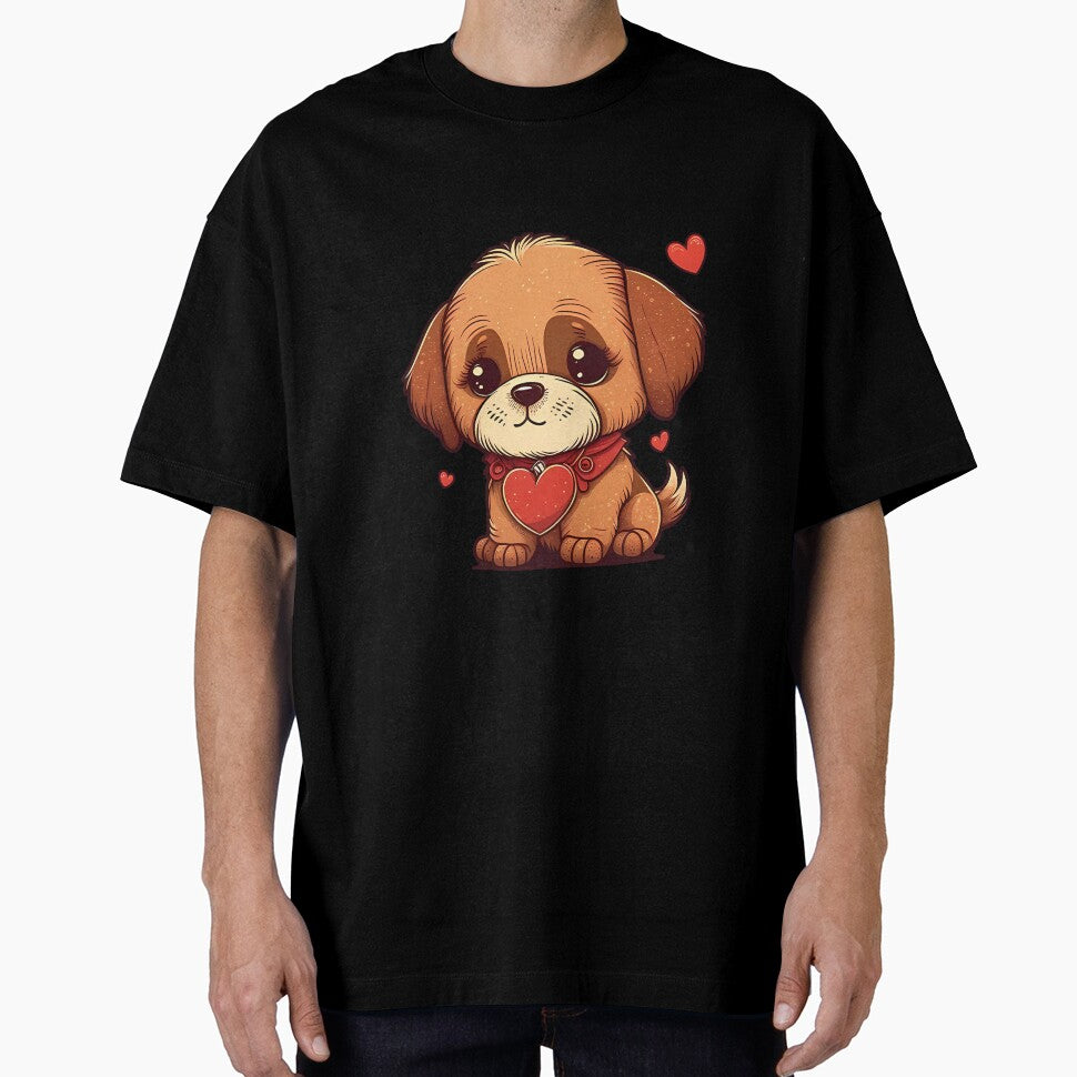 Cute Dog With Hearts for Dog Lovers Valentines Day by Vexel Studio