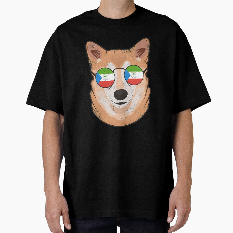 Vintage Patriotic Shiba Inu Equatoguinean Flag by feether-store