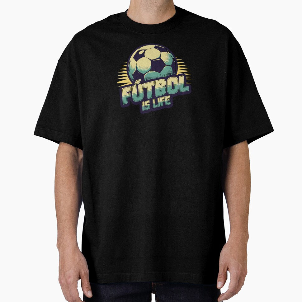 Fútbol is Life Soccer Ball Retro Style Sports Design by Very Good Tees