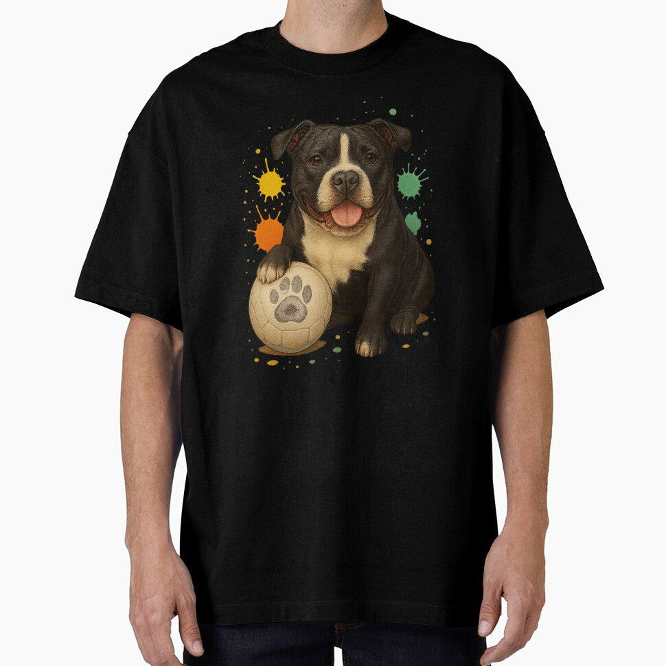 Black Pitbull with colorful soccer ball by Idelab-11