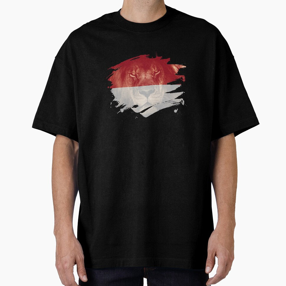 Indonesia Flag & African Lion Picture by ockshirts