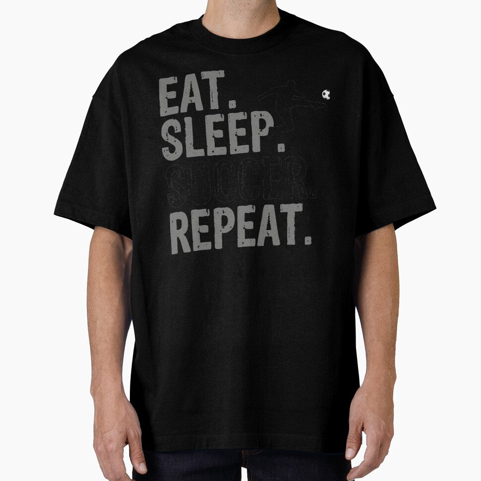 Eat Sleep Soccer Repeat Funny Football Player Gift Graphic Design by ronakris009