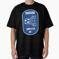 Soccer Completes Me / Football Design on a Blue Background by ThisNThatImages
