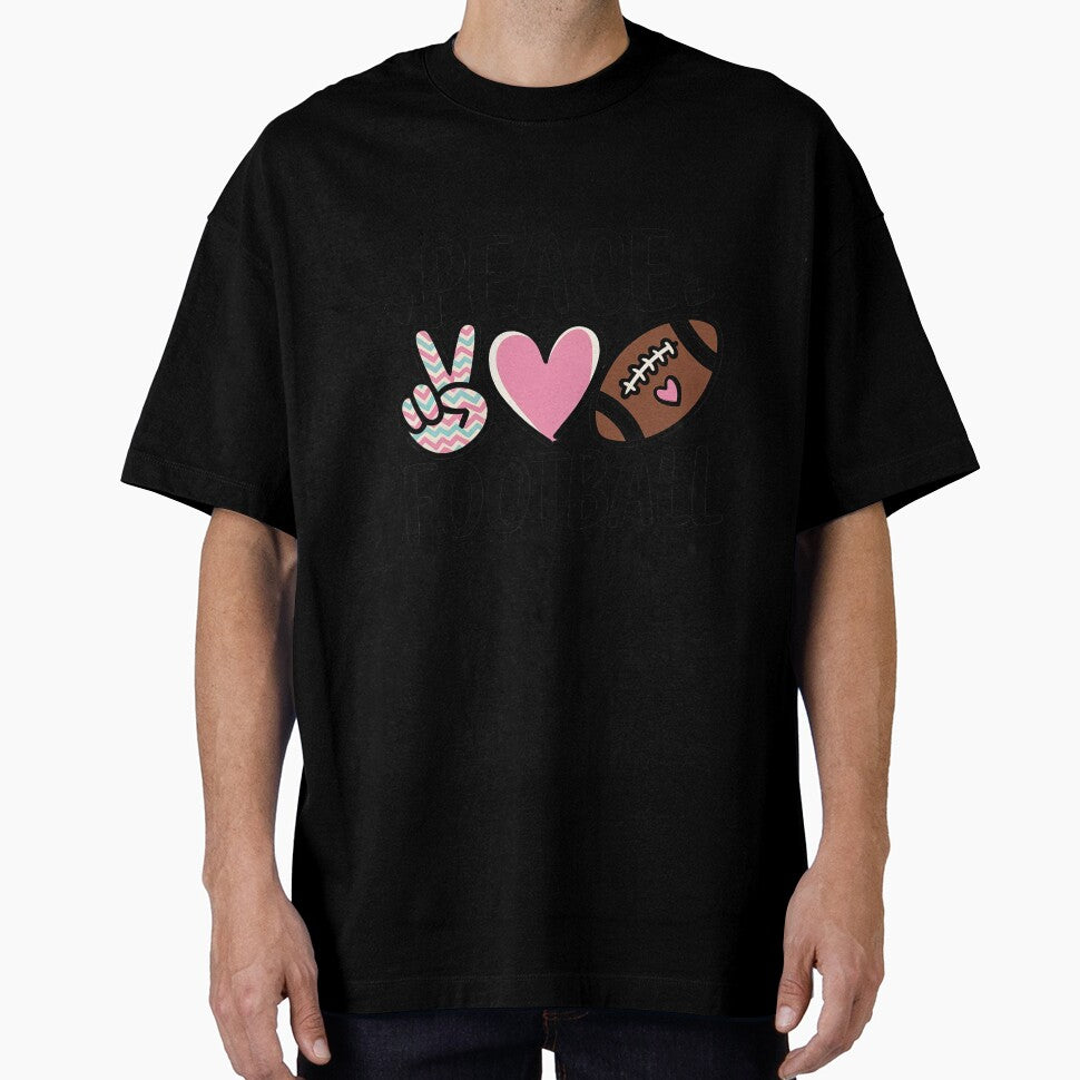 Peace Love Football Mom Cute for Women Teen Girls by Rrettgison