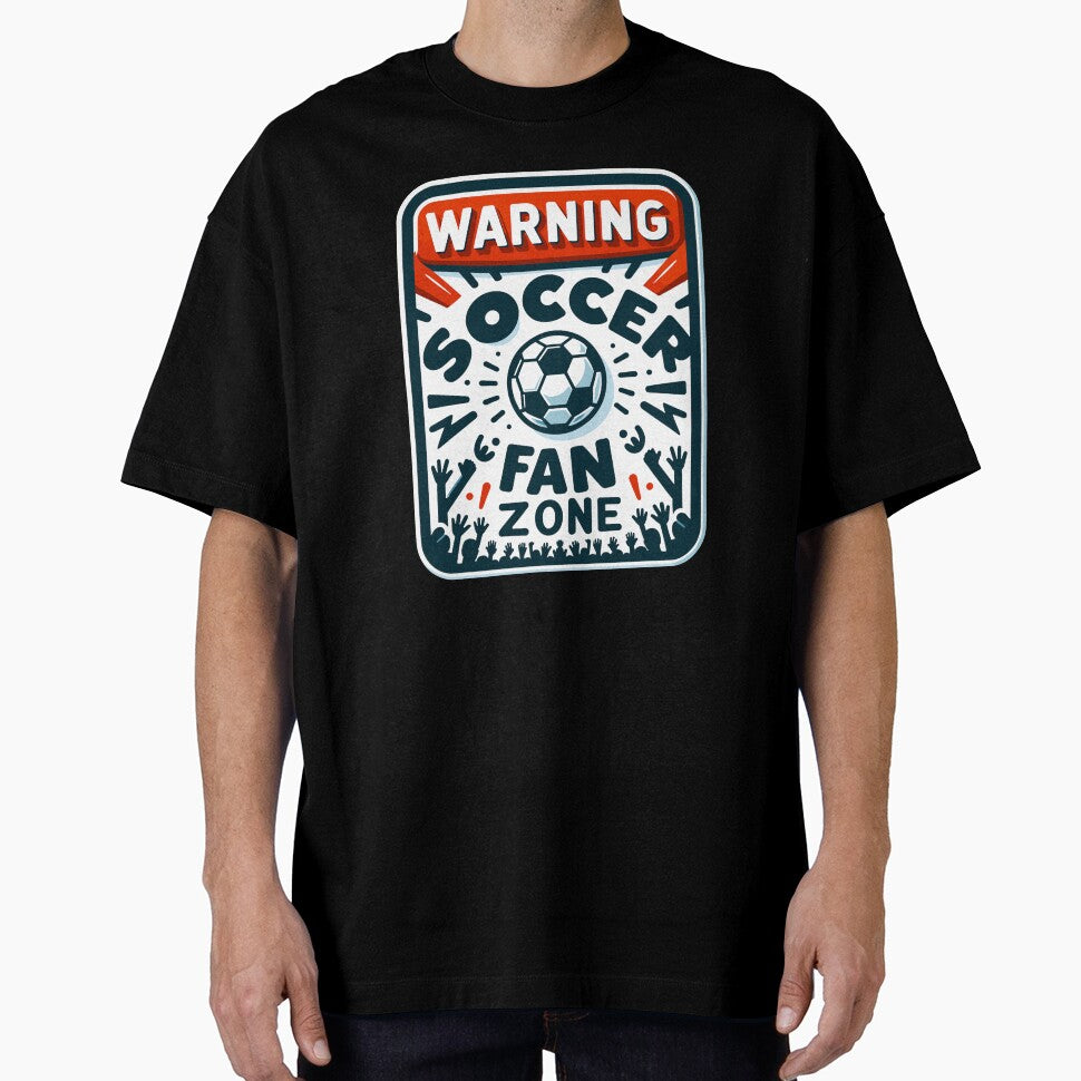 Warning Soccer Fan Zone Funny Football Lover Gift for Game Day Fans by CyfroweMysli