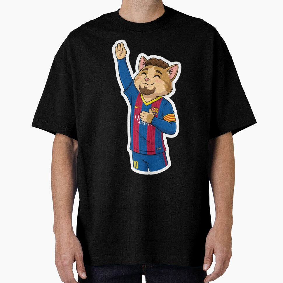 Fcb - Fc Barcelona | Cute Cat Messi with Jersey Barcelona by ArsyArt