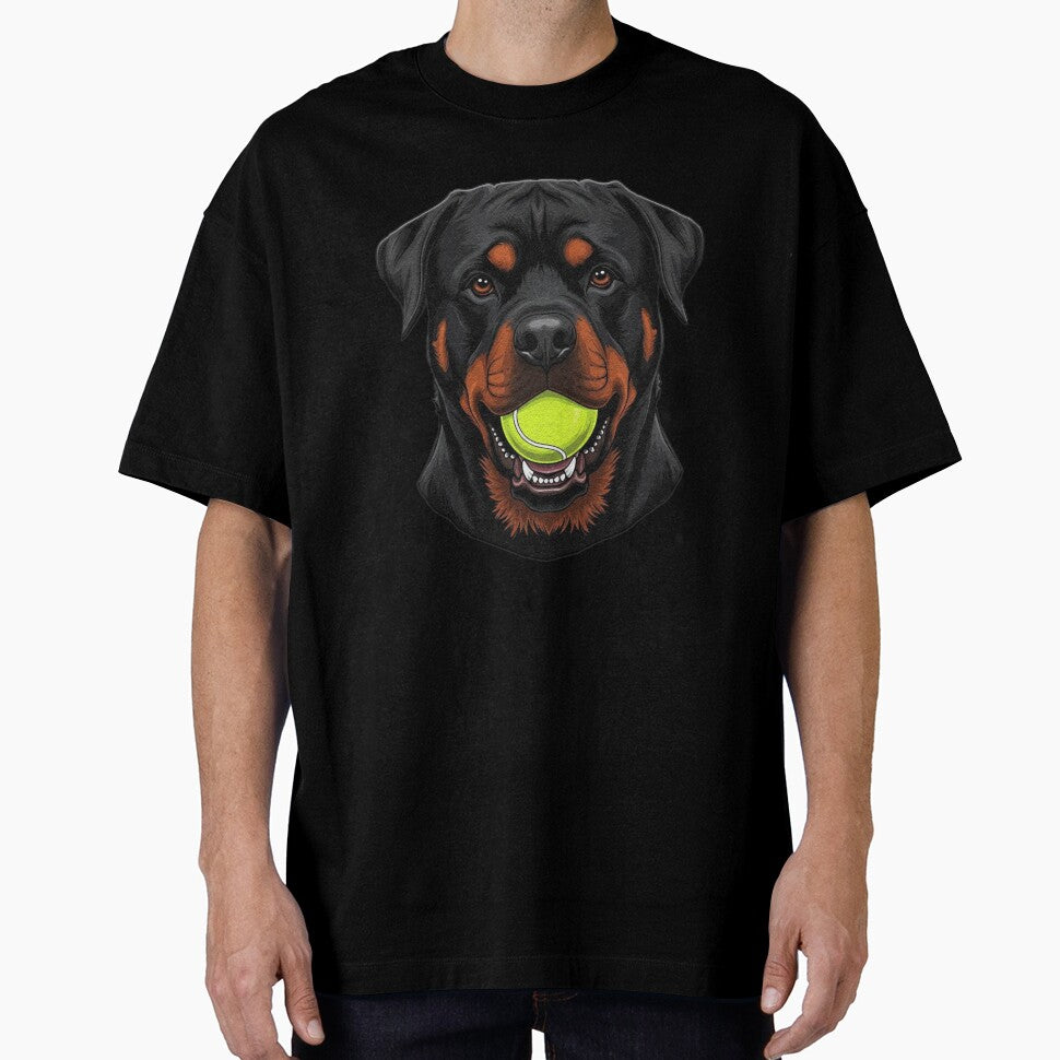 Rottweiler With Tennis Ball Cute Dog Lover by franktact
