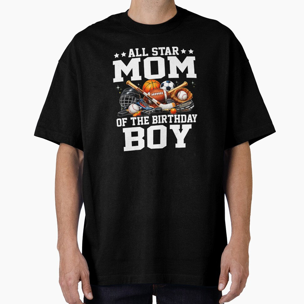 Proud Sports Mom Birthday Boy Celebration Basketball and Soccer by allistermariam
