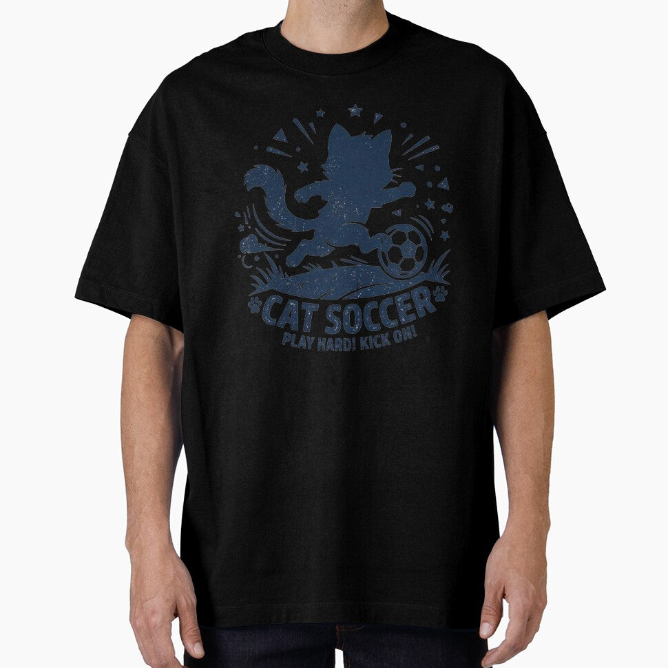 Distressed Vintage Style Cat Soccer by Style2Vie