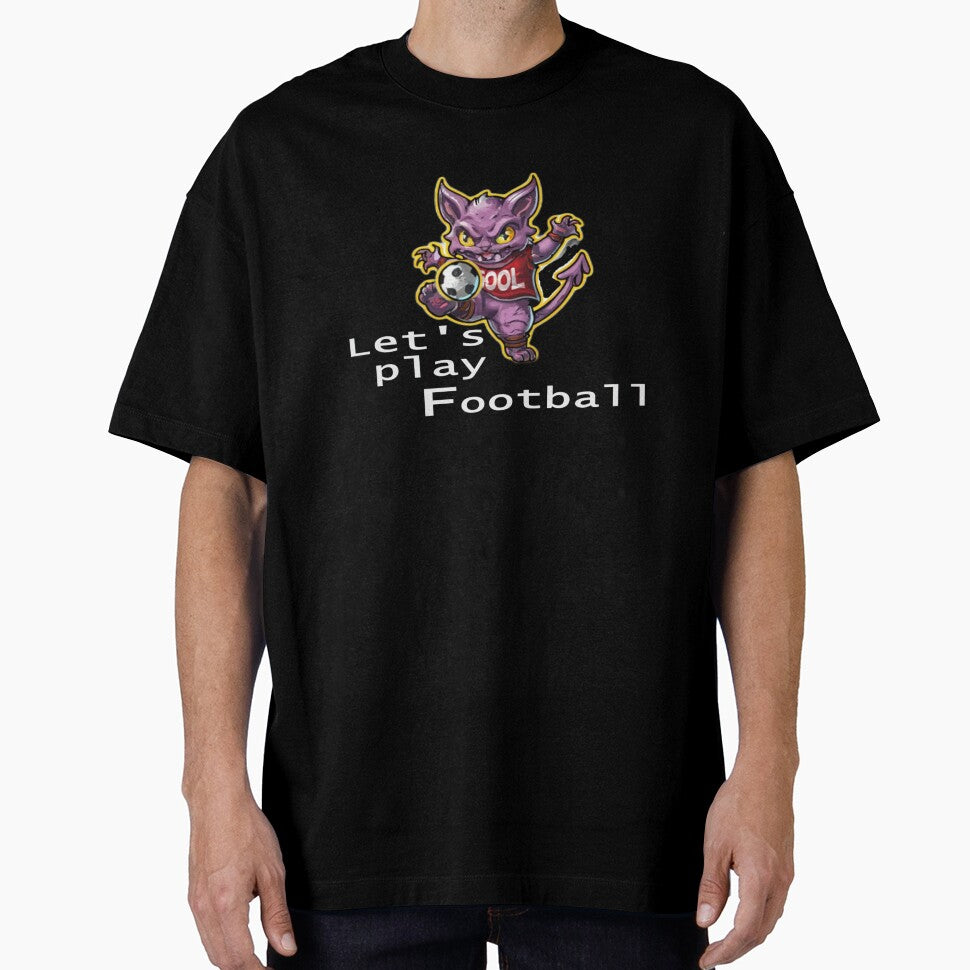 Demon Cat soccer player with text 'Let's play football' by Tomasz  Siennicki