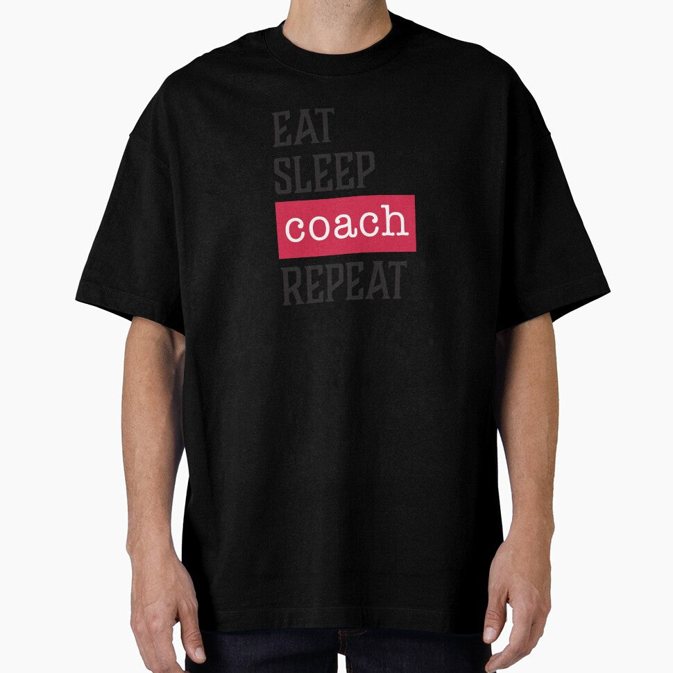 Eat Sleep Coach Repeat - Funny Coach Gifts by AGDStudio