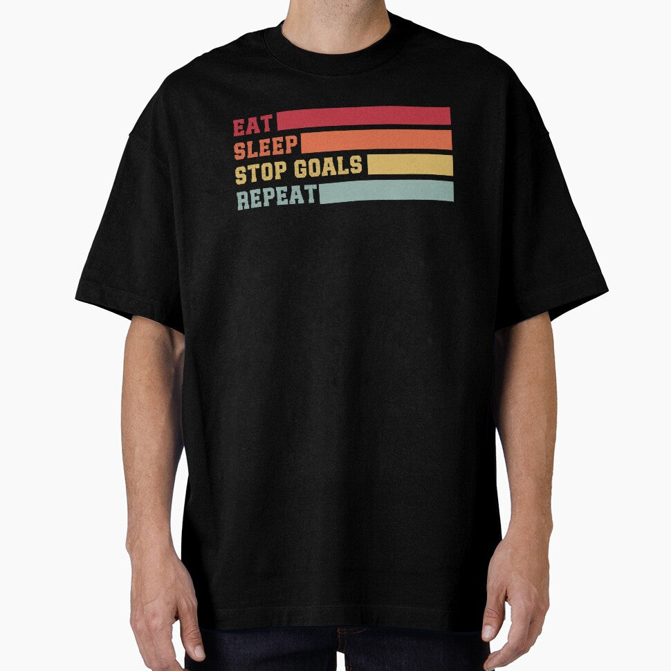 Eat Sleep Stop Goals Repeat Goalie Soccer Hockey Retro Style by belladesign7