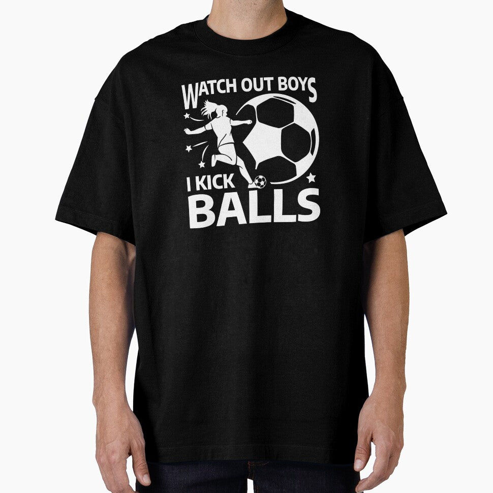 Soccer girls / Watch out boys I kick balls / female soccer player kicking girl silhouette in white by portrait4you