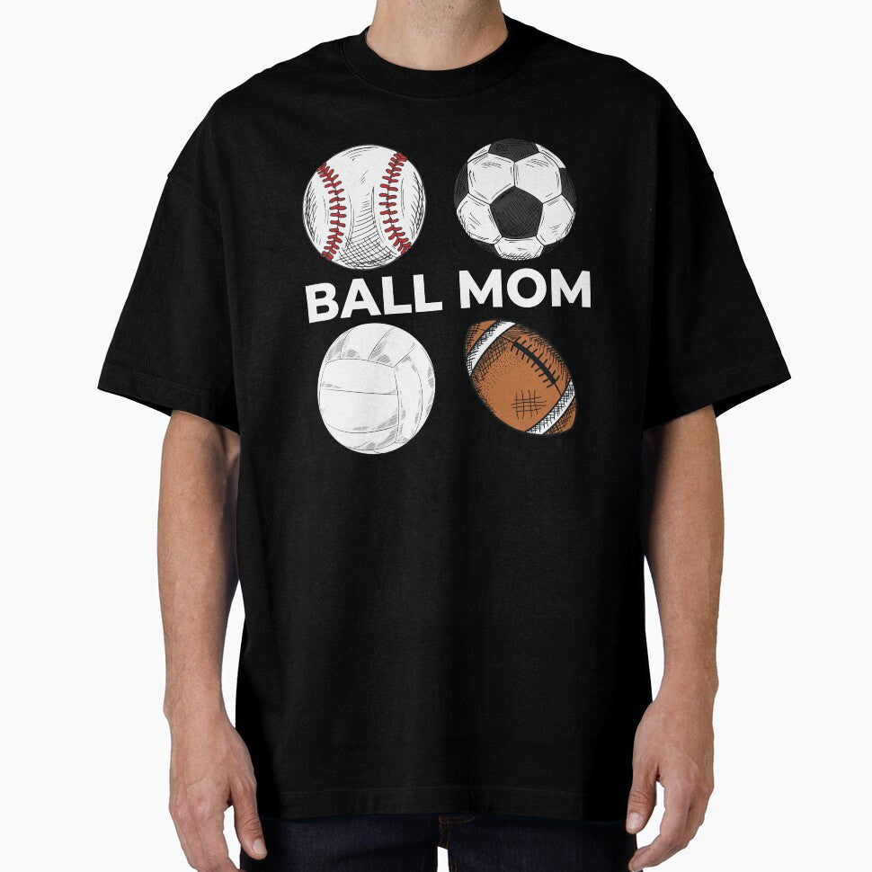 Ball Mom Baseball Softball Soccer Volleyball Football by DeansDesigns44