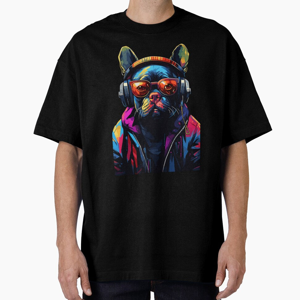 Bulldog With Headphones by DominDesigns