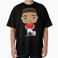 Cute soccer boy player design in red kit by essjaydesigns
