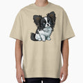 Papillon Dog Puppy - Black and White Fur - Kawaii Cartoon by UncannyCanvas