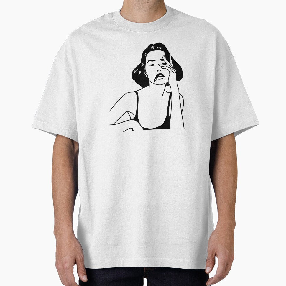 Minimalist Hipster Chick with Cigarette by AbiTheDesigner