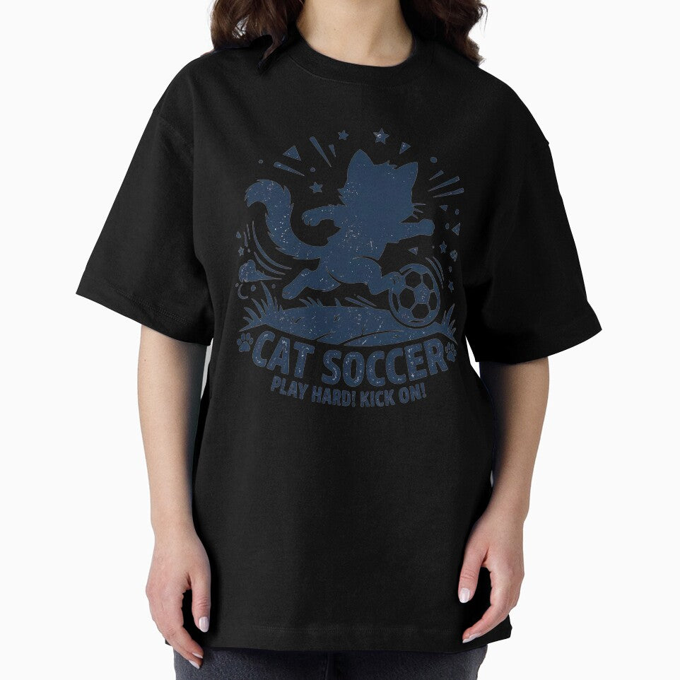 Distressed Vintage Style Cat Soccer by Style2Vie
