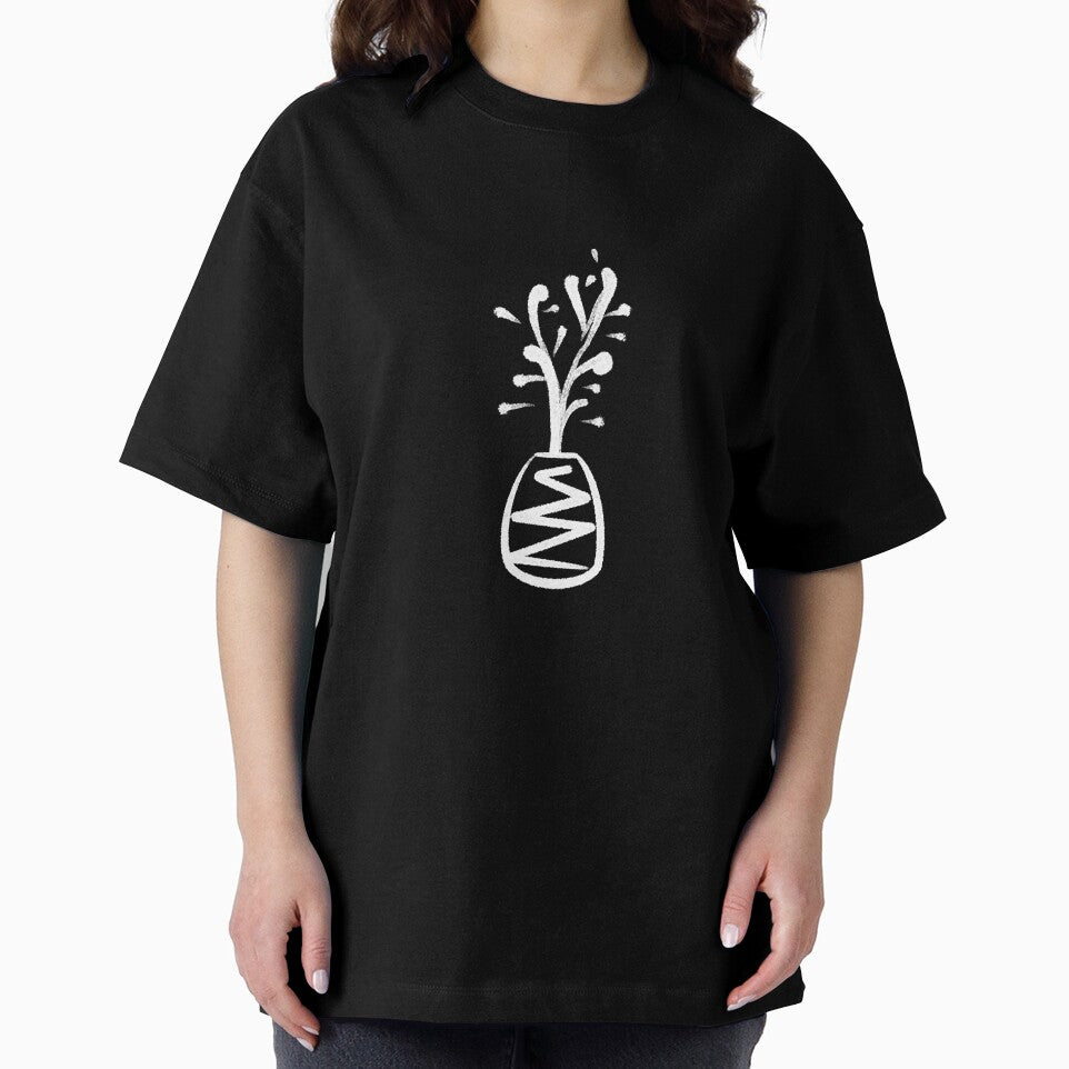 Minimalist Ink Line Art Potted Plant by SubtleSplit