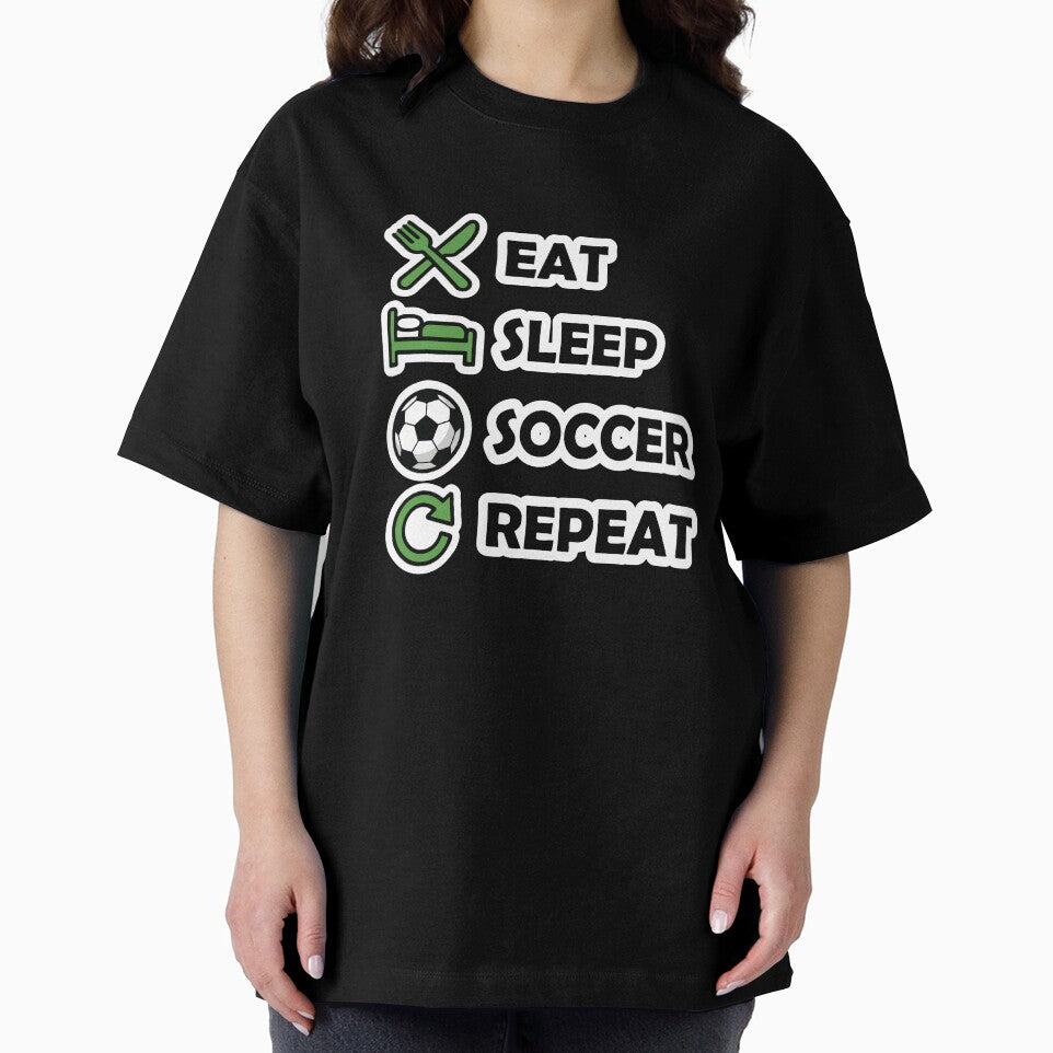 Eat Sleep Soccer Repeat Funny Sports Player Gift Green Icons by 6im0