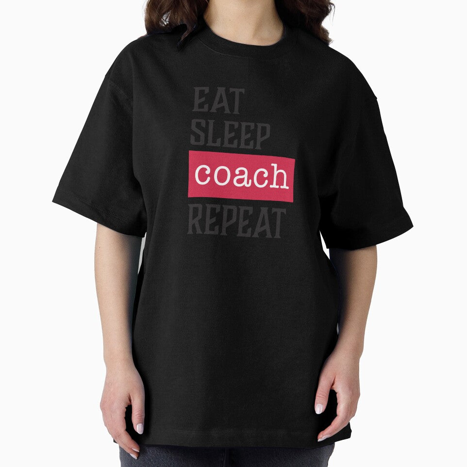 Eat Sleep Coach Repeat - Funny Coach Gifts by AGDStudio