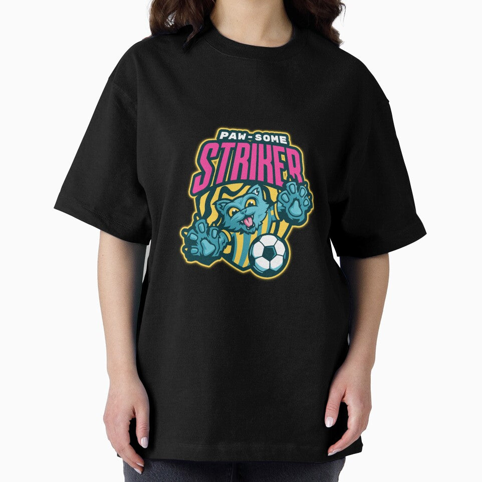 Paw-Some Striker - Cute Cat Footballer Score Goal by lildoodleshirts